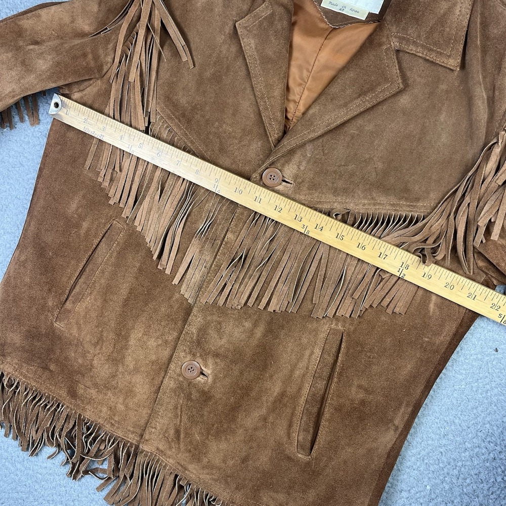 VTG Berman's Buckskin Suede Leather Fringe Jacket Western Boho Cowboy Mens 42 - Picture 12 of 13